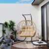 2-Person Swing Egg Chair with Adjustable Canopy - Image 3