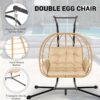 2-Person Swing Egg Chair with Adjustable Canopy - Image 2