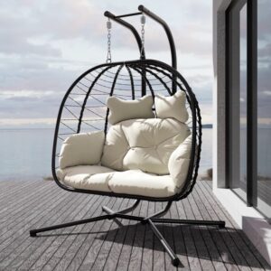 Hanging Egg Chair with Stand – Stylish Wicker Swing for Outdoor & Indoor Relaxation