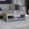 Farmhouse Coffee Table with Storage, Two-Tone Design & Oak Finish
