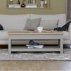 Farmhouse Coffee Table with Storage, Two-Tone Design & Oak Finish - Image 4